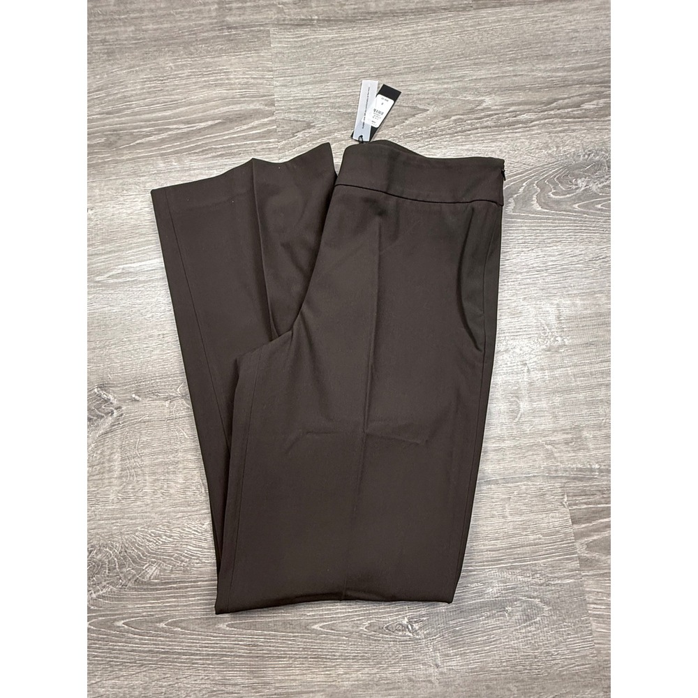 Talbots Womens Brown Wide Leg Dress Pants Classic Side Zip Size 8 NWT